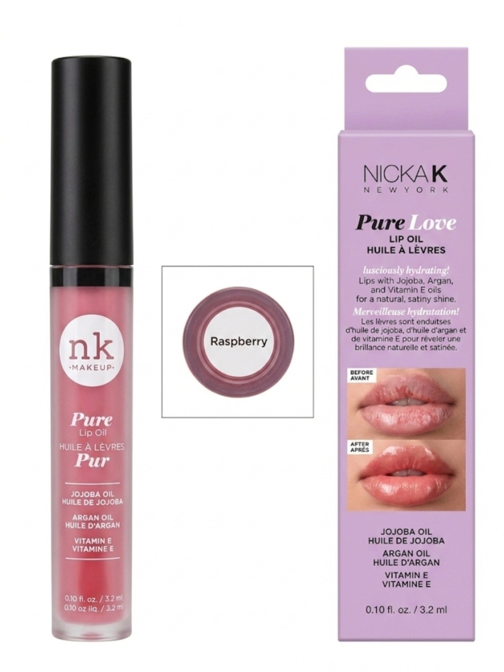 Nicka K Pure Love Lip Oil - Raspberry Pink